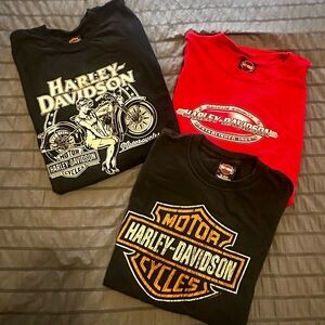 Harley-Davidson Black and Red T-Shirt Trio- all are XL